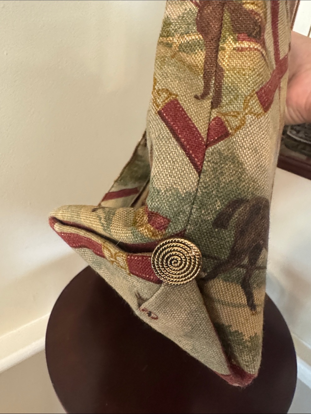 Handmade Tapestry Equestrian Tote Bag in Multicolor - Picture 5 of 5